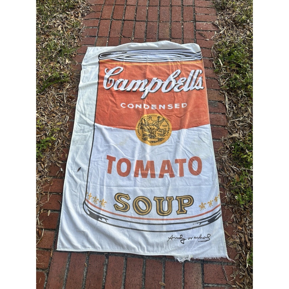 Campbells Tomato Soup Beach Towel Cannon Mills Large Andy Warhol Vintage